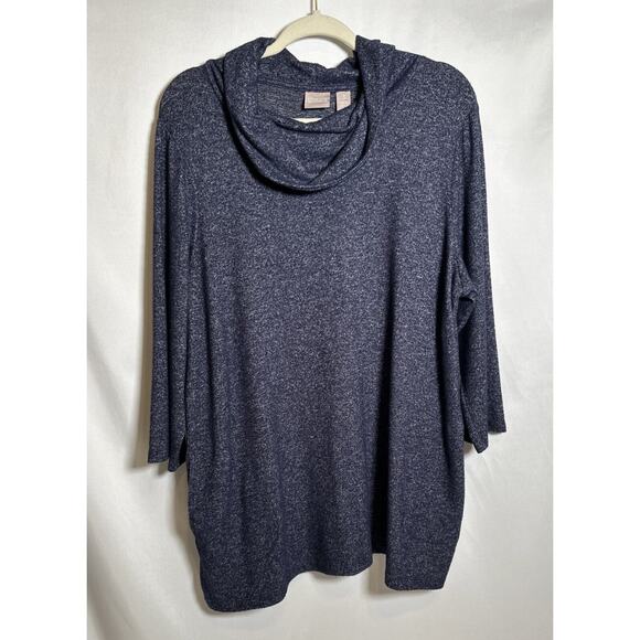 Chico’s Women’s Turtle Neck Sweater Size 3 Dark Blue - Picture 1 of 6